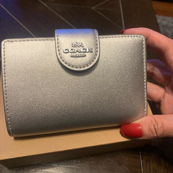 Coach Metallic Silver Wallet - Picture 2 of 5